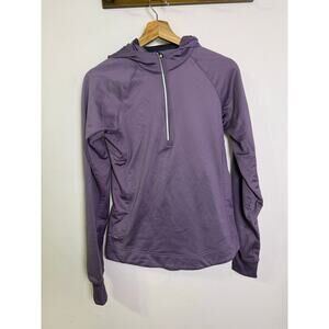 Nike Dri Fit Womens 1/2 Zip Pullover Small Purple Running Athleisure Hooded